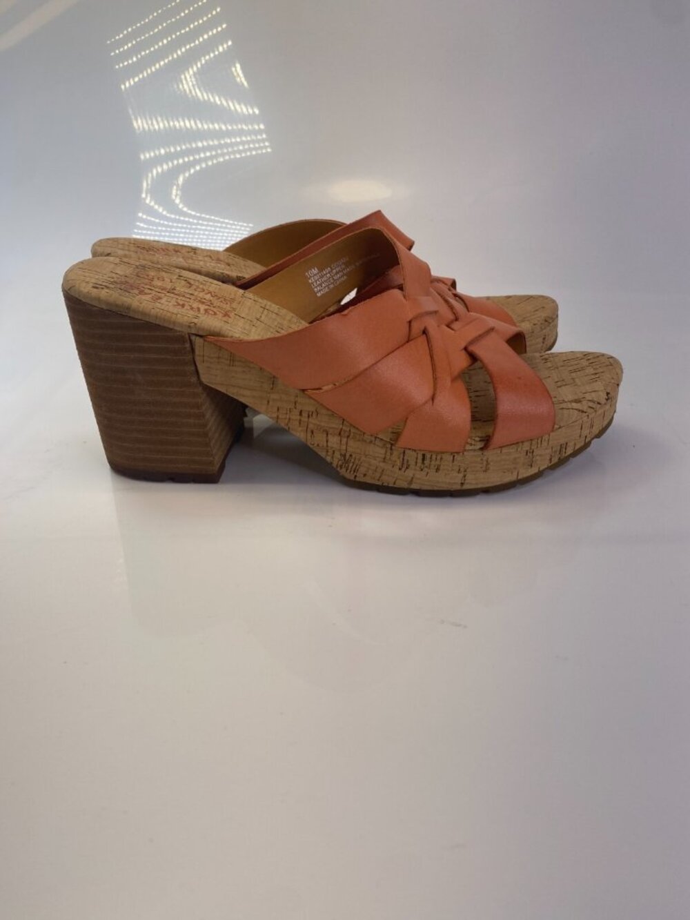 Kork-Ease Women's Salmon Charis Leather Heel Sandal Sz 10